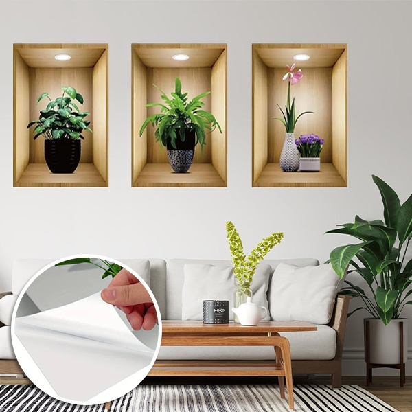 3D sienas dekorēšanas uzlīmes (3 gab.) | VASUART