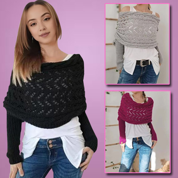 Trikotāžas mežģīnes ar piedurknēm | KNITKA
