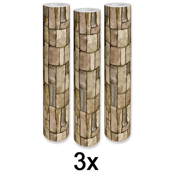 3x Pašlīmējošs 3D ķieģeļu sienas panelis | WALLCORWRAP