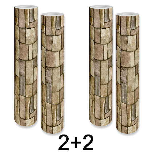 2x 1+1 BEZ MAKSAS Pašlīmējošs 3D ķieģeļu sienas panelis | WALLCORWRAP