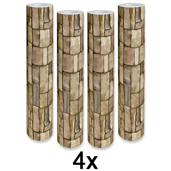4x Pašlīmējošs 3D ķieģeļu sienas panelis | WALLCORWRAP