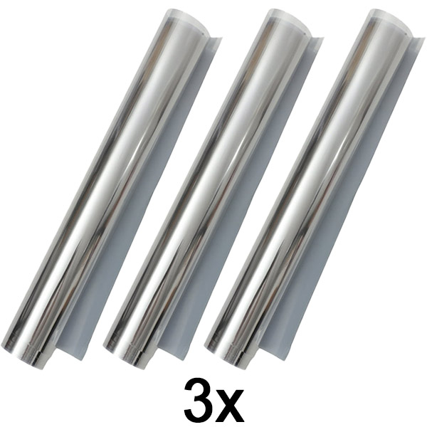 3x Spoguļplēve logu privātumam – 45×200 cm, nav nepieciešami instrumenti | FOILBLISS