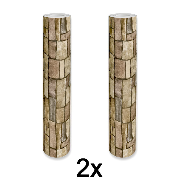 2x Pašlīmējošs 3D ķieģeļu sienas panelis | WALLCORWRAP