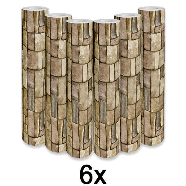 6x Pašlīmējošs 3D ķieģeļu sienas panelis | WALLCORWRAP