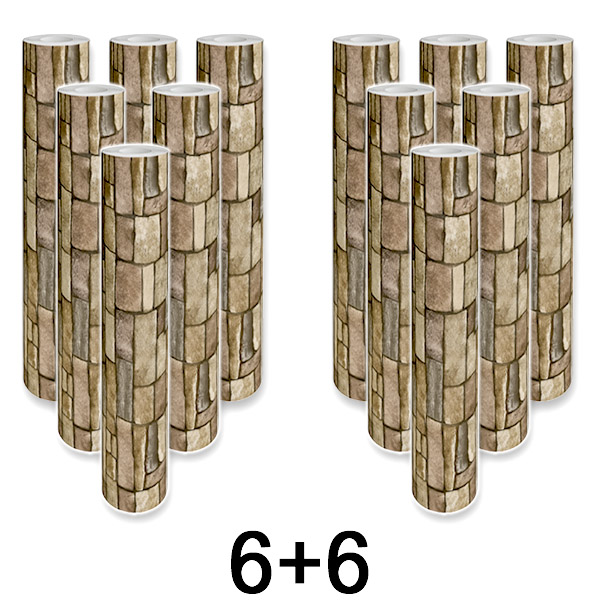 6x 1+1 BEZ MAKSAS Pašlīmējošs 3D ķieģeļu sienas panelis | WALLCORWRAP
