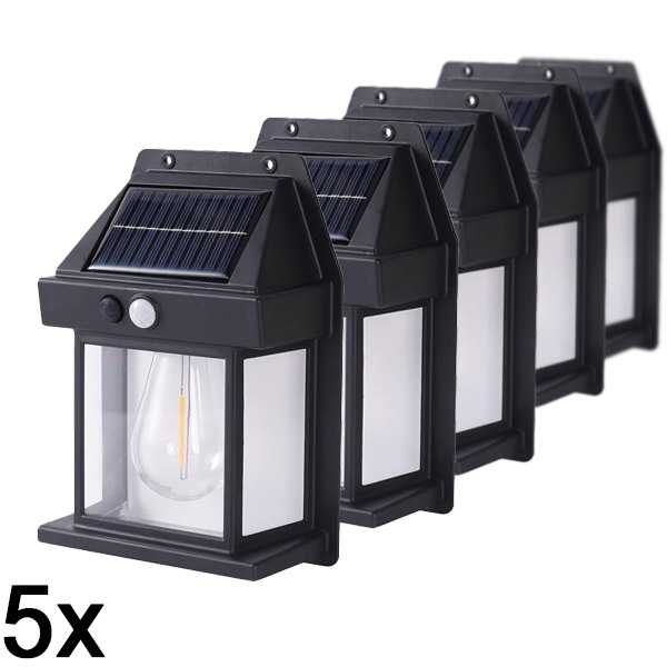 5x Saules āra lampa – nav nepieciešama elektroinstalācija | FLUXLAMP