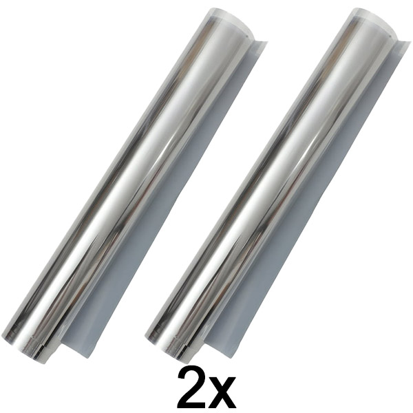 2x Spoguļplēve logu privātumam – 45×200 cm, nav nepieciešami instrumenti | FOILBLISS