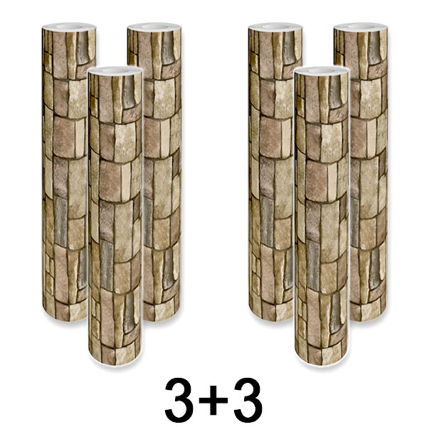 3x 1+1 BEZ MAKSAS Pašlīmējošs 3D ķieģeļu sienas panelis | WALLCORWRAP