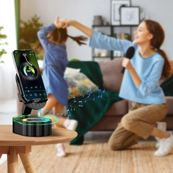 Telefona statīvs, skaļrunis un uzlādes stacija vienā – 5 W, Bluetooth 5.3 | MOBIBASE