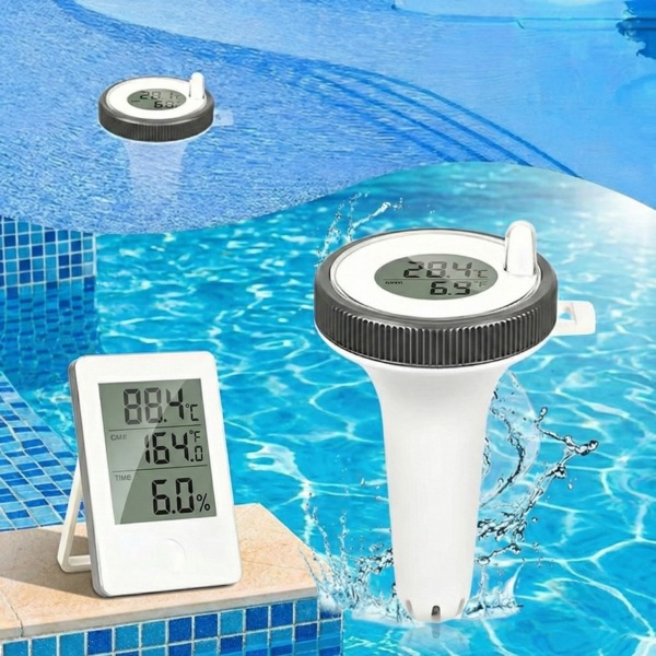 Bezvadu baseina termometrs - 60 m diapazons, IP67, iekštelpu displejs | POOLMETER