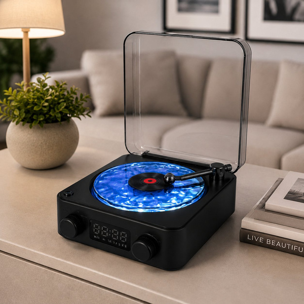 Retro 3-in-1 okeāna viļņu projektors, Bluetooth skaļrunis un LED noskaņas gaisma | VIVAPLAY