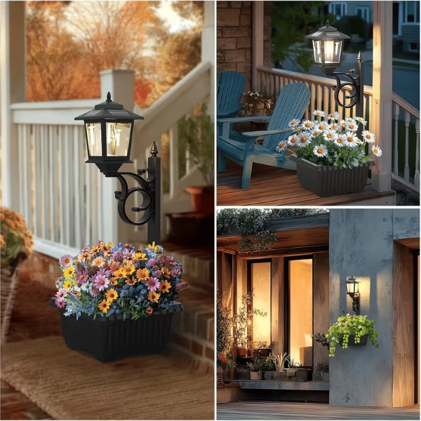 Saules dārza puķu pods ar lampu | LUMIPOT